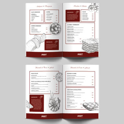 Speisekarten-Design für Italiener - Speisekarten-Design Beispiel