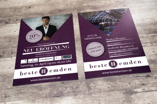 Flyer-Design für Neueröffnung besteHemden