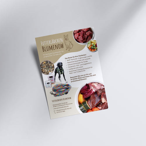 Flyer-Design für Artgerechte Tiernahrung