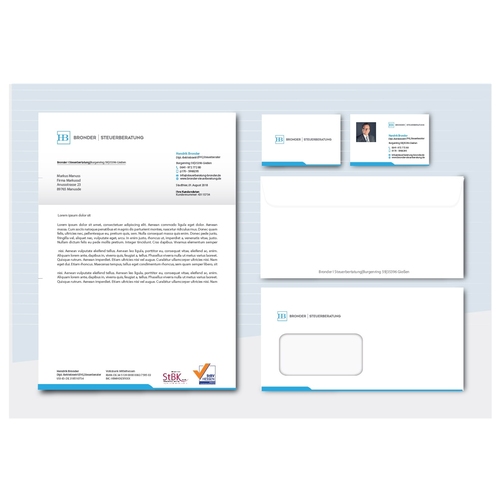 Modernes Briefpapier für Steuerberater