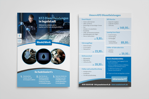 Flyer-Design für Plattform für KFZ-Dienstleistungen