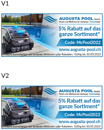 Gutschein-Design für Onlineshop für Poolartikel