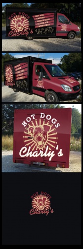  Fahrzeugbeschriftung für Foodtruck Charly´s Hot Dogs