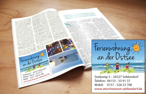 Druckvorlage für Werbeanzeige einer Ferienwohnung gesucht.