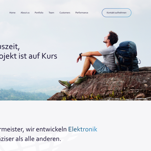 Landing Page für Elektronik Dienstleister